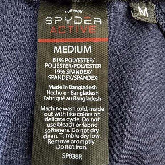 Spyder Active Hoodie Jacket Blue Long Thumbhole Sleeve Full Zip Zip Pockets Med - Picture 12 of 13
